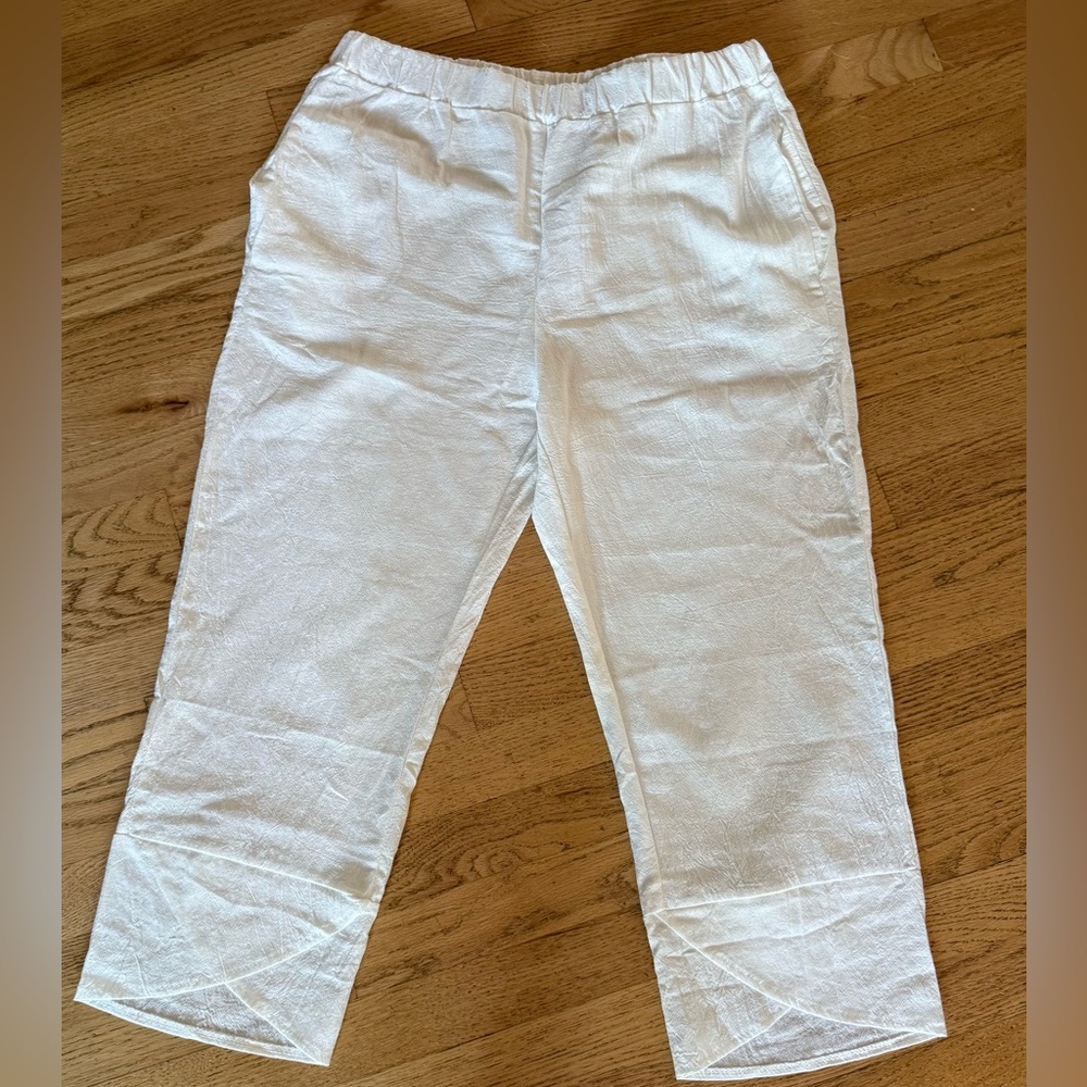 Cotton Linen Cropped Pants